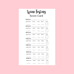 Wine Tasting Score Cards for 7 Wines