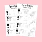 Wine Tasting Score Cards for 8 Wines