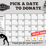 WWE Wrestling Pick a Date to Donate Calendar Fundraiser, wwe fundraiser calendar, donate to the date wrestling