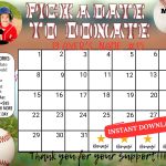 baseball pick a date to donate calendar Fundraiser, pay the date