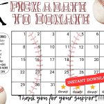 baseball pick a date to donate calendar Fundraiser, pay the date