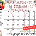 baseball pick a date to donate calendar Fundraiser, pay the date
