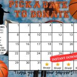 basketball pick a date to donate calendar Fundraiser, pay the date