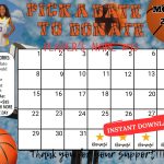 basketball pick a date to donate calendar Fundraiser, pay the date