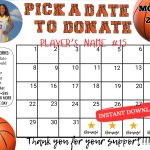 basketball pick a date to donate calendar Fundraiser, pay the date