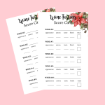 christmas wine tasting cards