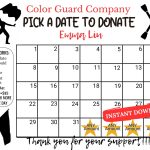 color guard pick a date to donate calendar Fundraiser,pay the date