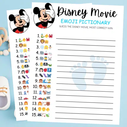 Christmas Songs Emoji Pictionary Game, Baby Shower Party Game
