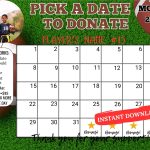 football pick a date to donate calendar Fundraiser, pay the date