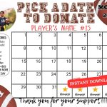 football pick a date to donate calendar Fundraiser, pay the date