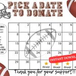 football pick a date to donate calendar Fundraiser, pay the date