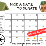 Boy Scout pick a date to donate, Girl Scout INSTANT DOWNLOAD, Fundraiser, pay the date, fundraiser,sponsor my season fundraiser, Girl Scouts