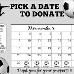 soccer November Pick a Date to Donate Calendar Fundraiser
