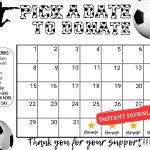 soccer pick a date to donate calendar Fundraiser, pay the date