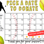 softball pick a date to donate calendar Fundraiser, pay the date
