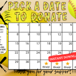 softball pick a date to donate calendar Fundraiser, pay the date