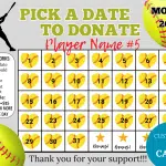 Editable Softball Fundraiser Calendar, Save The Date Softball Calendar Fundraiser, Pick a Date to Donate, Fundraiser Calendar, Pay the Date