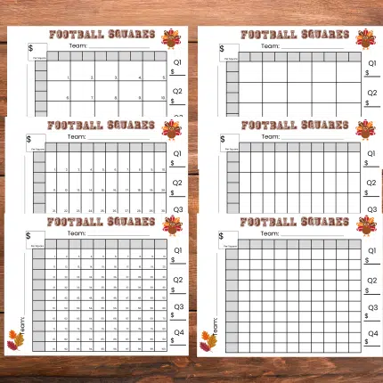 thanksgiving football squares