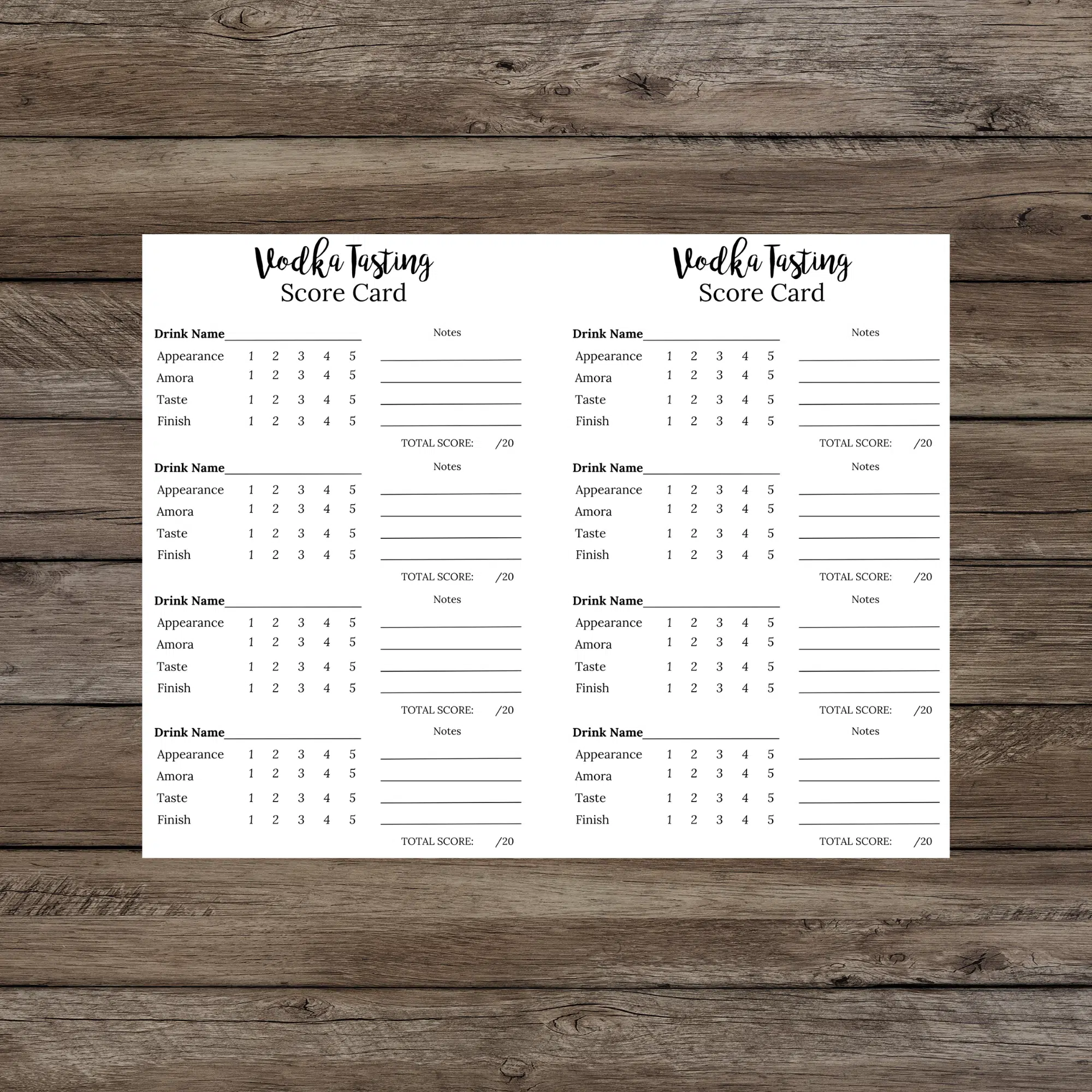 vodka tasting scorecard vodka tasting notecards