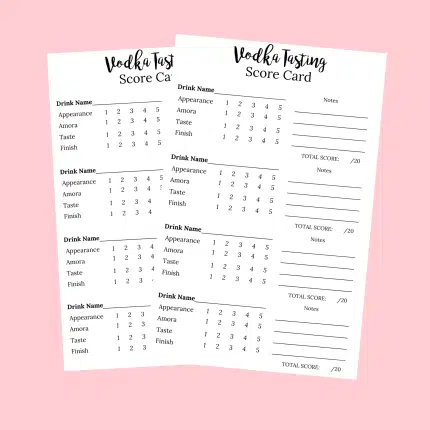 vodka tasting scorecard vodka tasting notecards