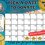 water polo pick a date to donate calendar Fundraiser, pay the date
