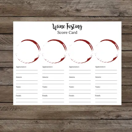 wine tasting placemats wine tasting score cards