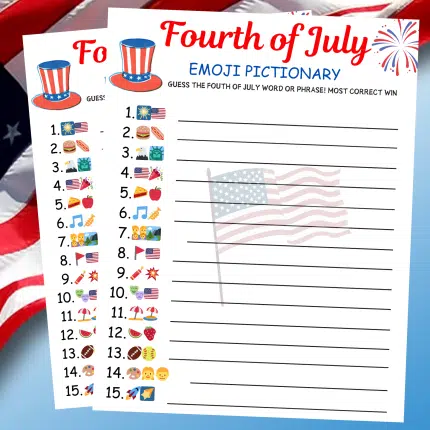 4th of July Emoji Pictionary Game
