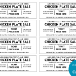 Chicken Plate Sale Ticket
