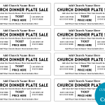 Church Dinner Plate Sale Fundraiser Ticket