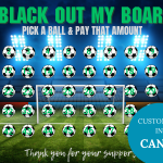 Editable Blackout soccer Fundraiser 50 Days Printable
