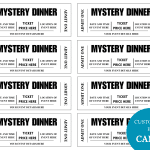 Editable Mystery Dinner Event Ticket