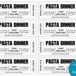 Editable Pasta Dinner Event Ticket