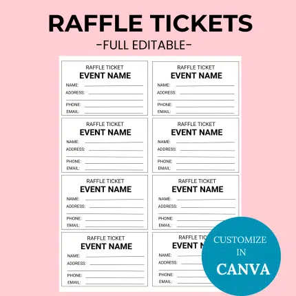 Editable Raffle Ticket Template
