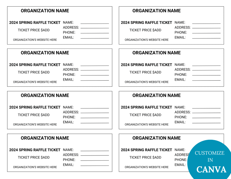Editable Gun Raffle Ticket