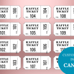 Editable Wedding Glitter Numbered Raffle Tickets