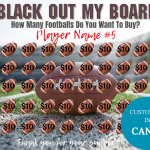 Football Black out my board, Football raffle, flyer, football fundraiser, pick a date to donate, pay the date, football calendar fundraiser