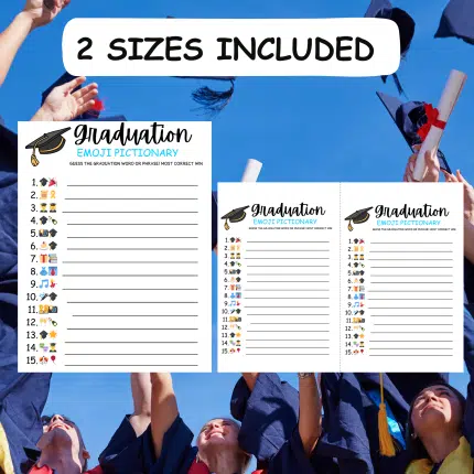 Graduation Emoji Pictionary Game