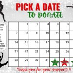 Gymnastics December Pick a Date to Donate Calendar Fundraiser