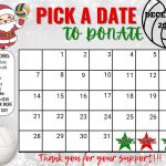 Volleyball December Pick a Date to Donate Calendar Fundraiser