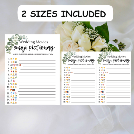 Wedding Movie Emoji Pictionary Game Bridal Shower
