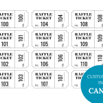 editable numbered raffle ticket