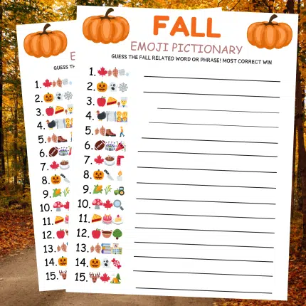 fall Emoji Pictionary game
