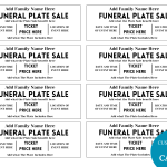 funeral plate raffle ticket
