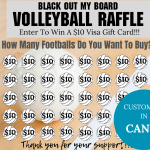Volleyball Black out my board, Volleyball raffle, flyer, volleyball fundraiser, pick a date to donate, pay the date, volleyball calendar