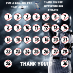 Baseball pick a date to donate, Baseball Fundraiser, pay the date, black out my board, baseball calendar fundraiser, team fundraiser