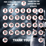 Baseball pick a date to donate, Baseball Fundraiser, pay the date, black out my board, baseball calendar fundraiser, team fundraiser
