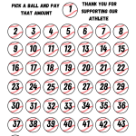 Baseball pick a date to donate, Baseball Fundraiser, pay the date, black out my board, baseball calendar fundraiser, team fundraiser