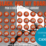 Basketball Black Out My Board Fundraiser 45 Days