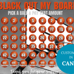 Basketball Black Out My Board Fundraiser 50 Days