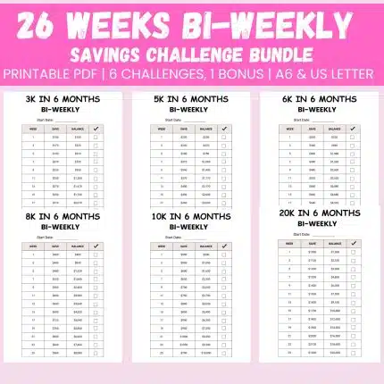 26 week bi weekly money challenge pdf